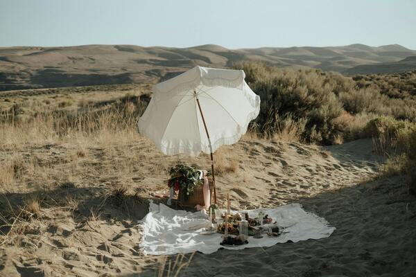 un pique nique romantique dans les dunes