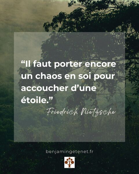 Citation du mois : « Il faut porter encore un chaos en soi pour accoucher d’une étoile dansante. » – Friedrich Nietzsche
