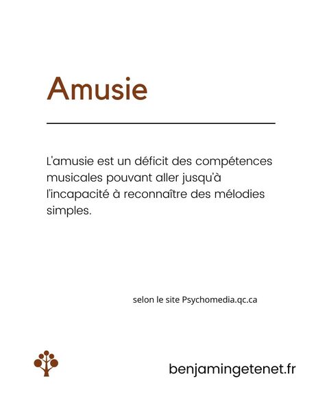 La mot du mois : amusie