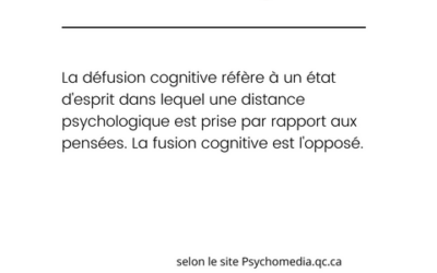 Le mot du mois : défusion cognitive